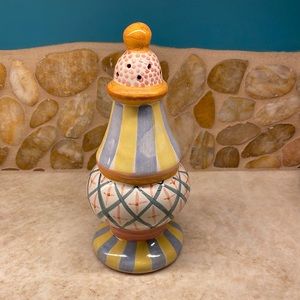 McKenzie Charles, vintage, 1988, ceramic, sugar shaker or talcum powder shaker